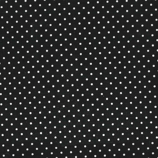 Black &#x26; White Pin Dot Cotton Fabric